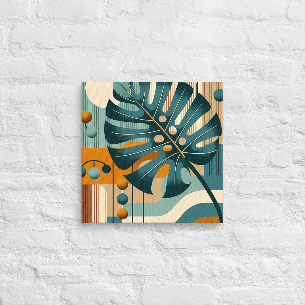 Geometric Monstera Leaf Abstract