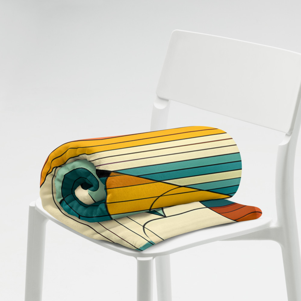 Mid Century Modern Geometric Mountain Sunset