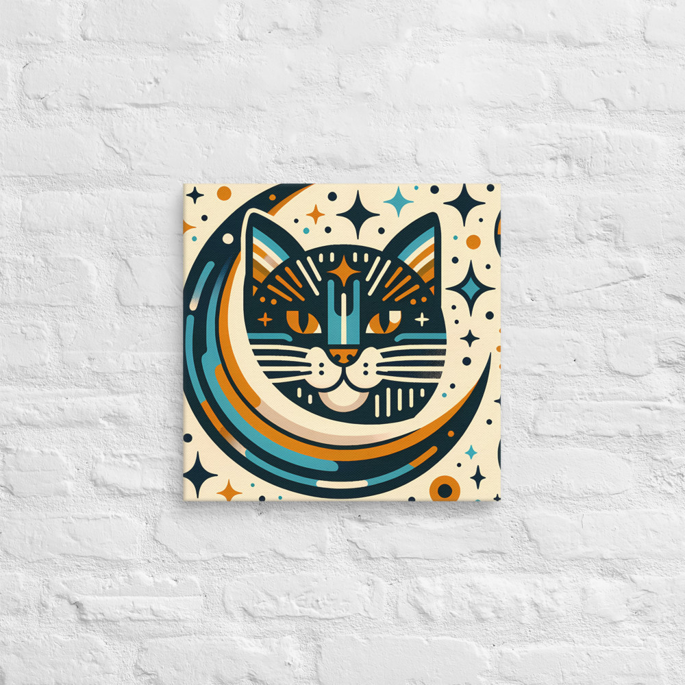 Celestial Cat Moon Graphic