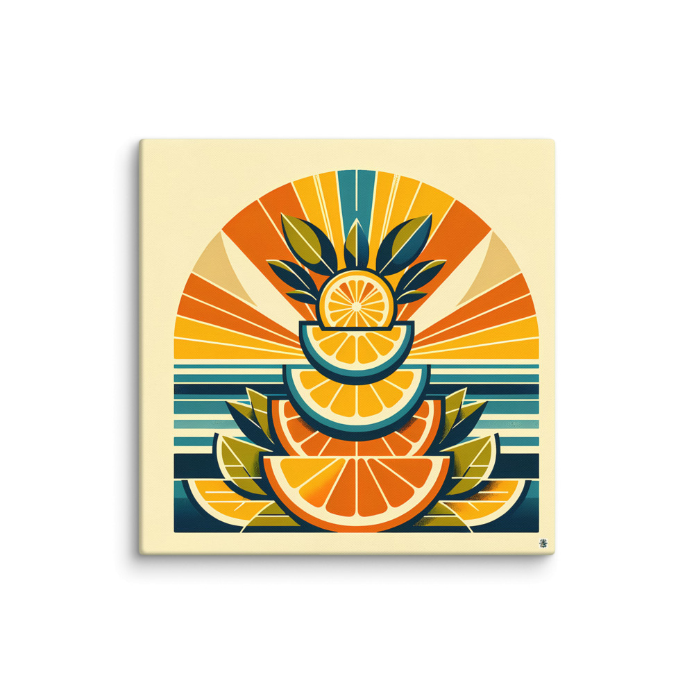 Retro Citrus Slice Stack — Canvas Print