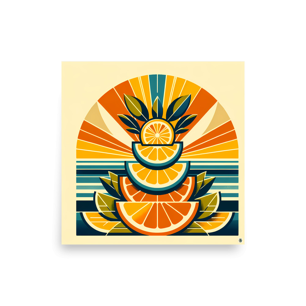 Retro Citrus Slice Stack — Art Print
