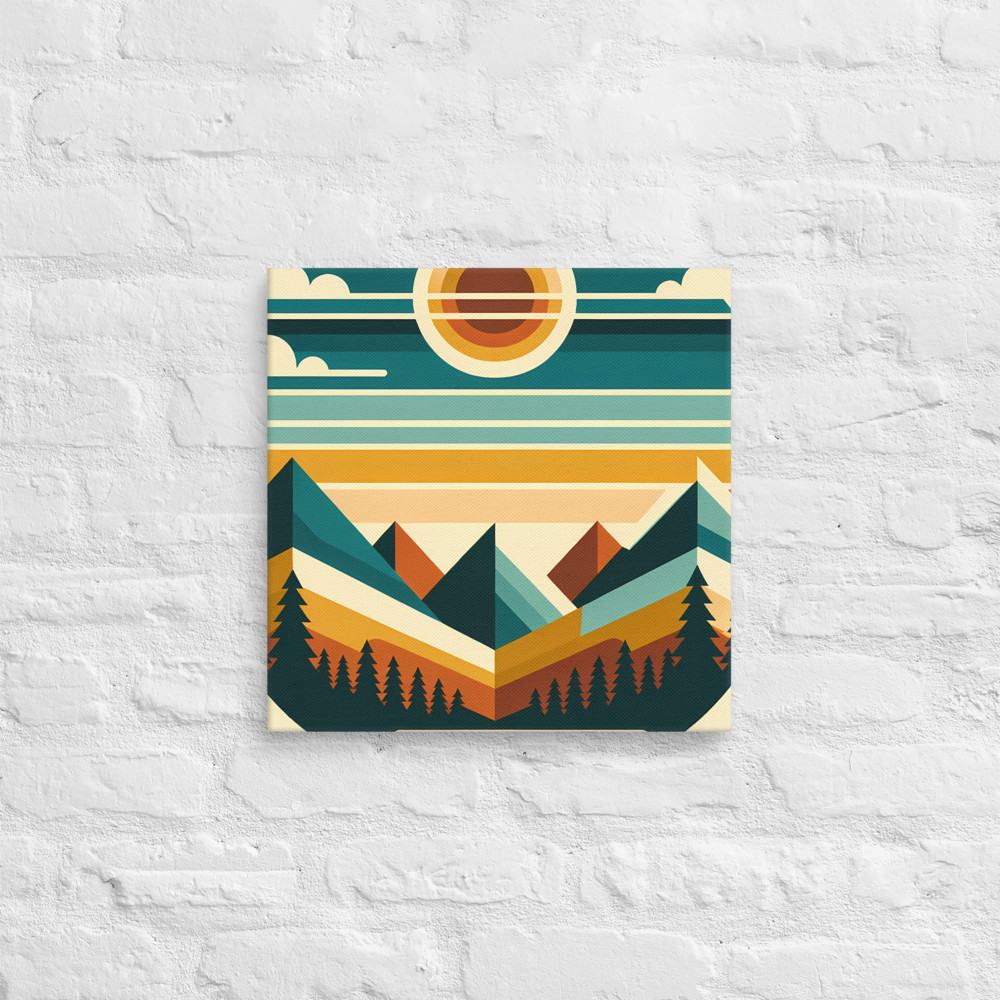 Geometric Mountain Sunset Horizon
