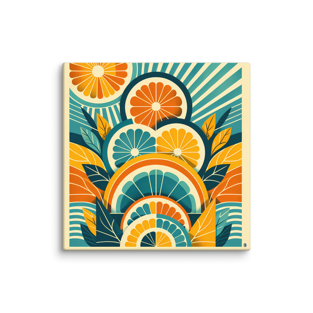 Bold Citrus Slice Illustration — Canvas Print