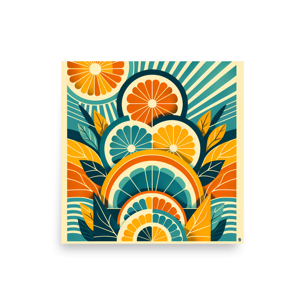 Bold Citrus Slice Illustration — Art Print
