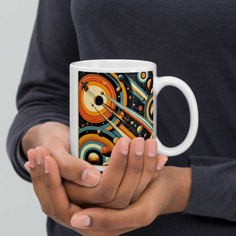 Retro Space Rocket and Planets in Geometric Orbits