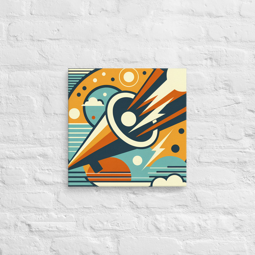 Geometric Comet Through a Retro Space Circle