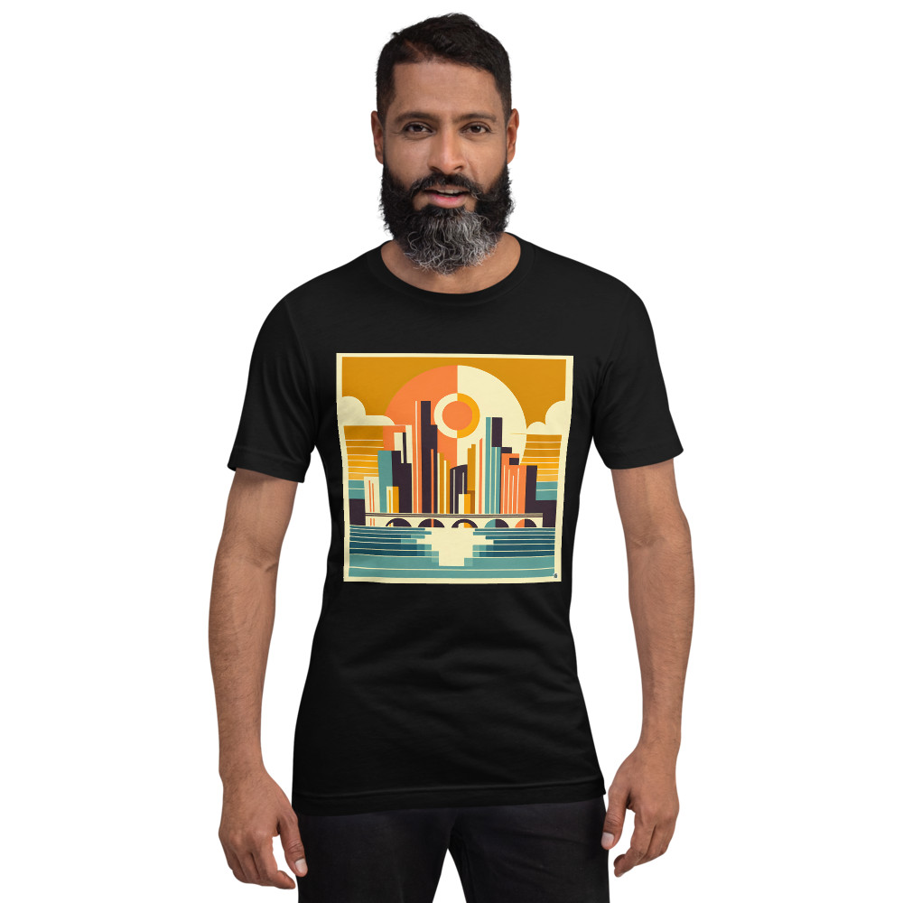 Geometric Sunset Cityscape