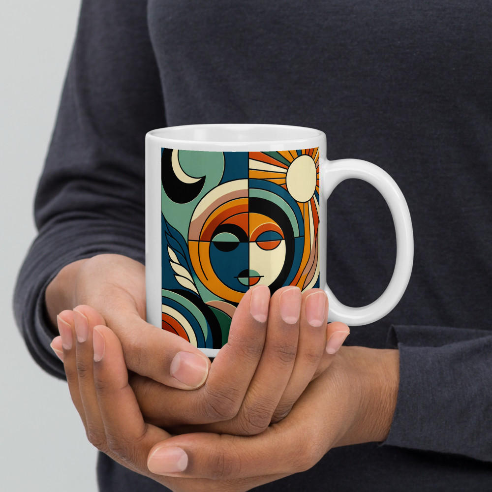 Abstract Sun Moon Face Geometry