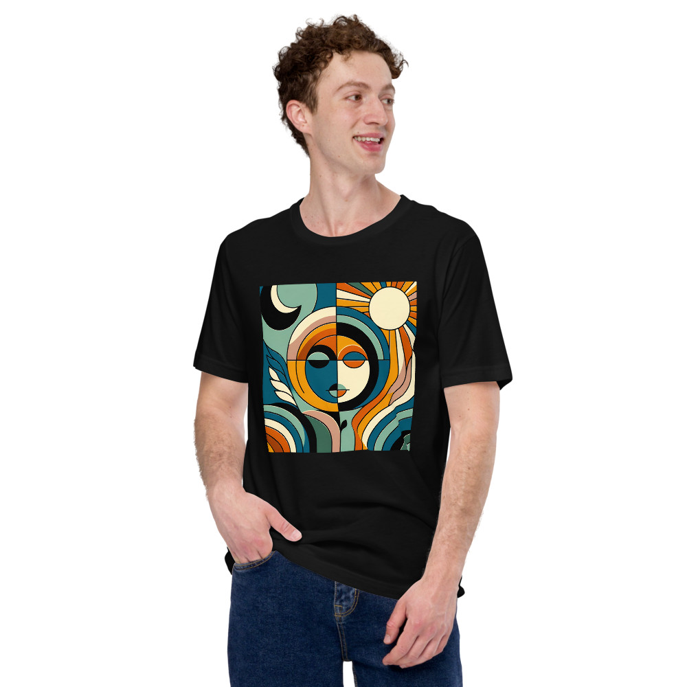 Abstract Sun Moon Face Geometry