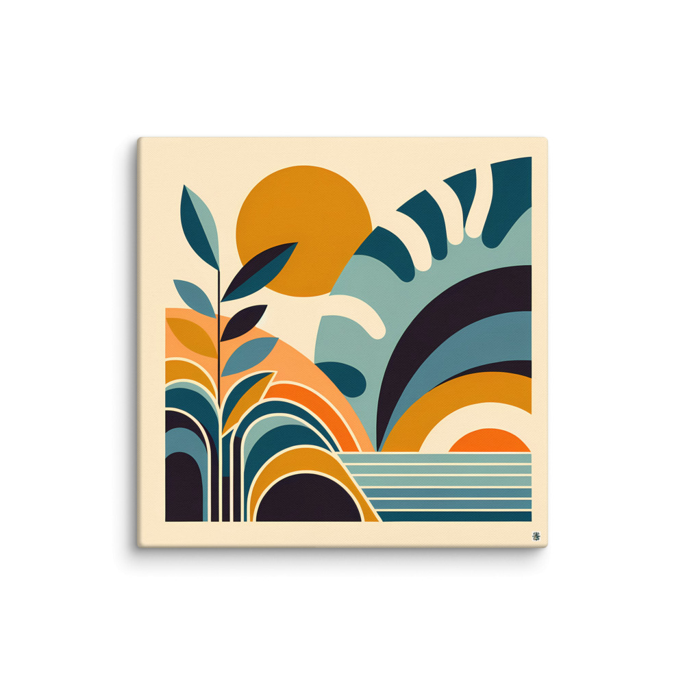 Abstract Botanical Sun Shapes — Canvas Print