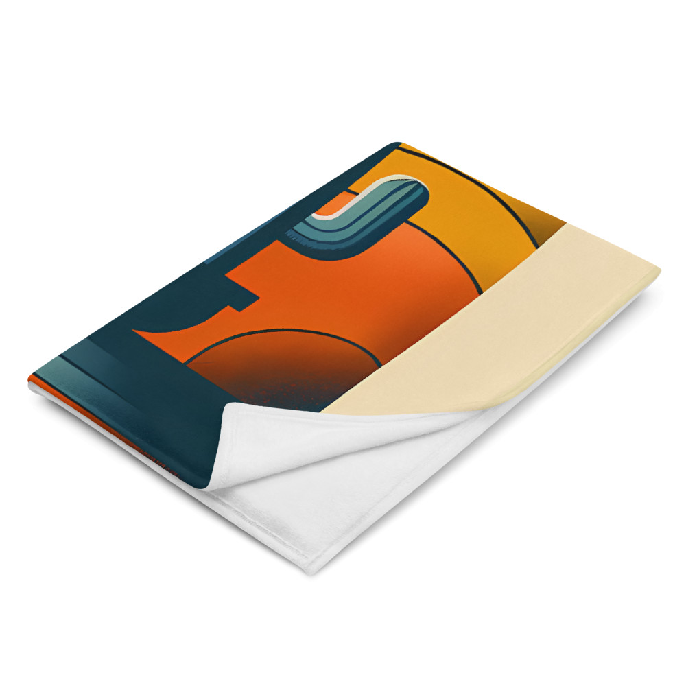 Desert Arches and Striped Sun Illustration