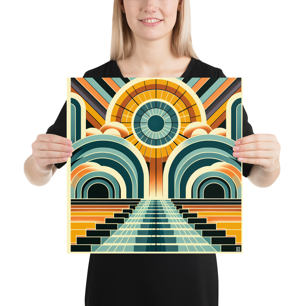 Geometric Sunburst Arches and Stairway