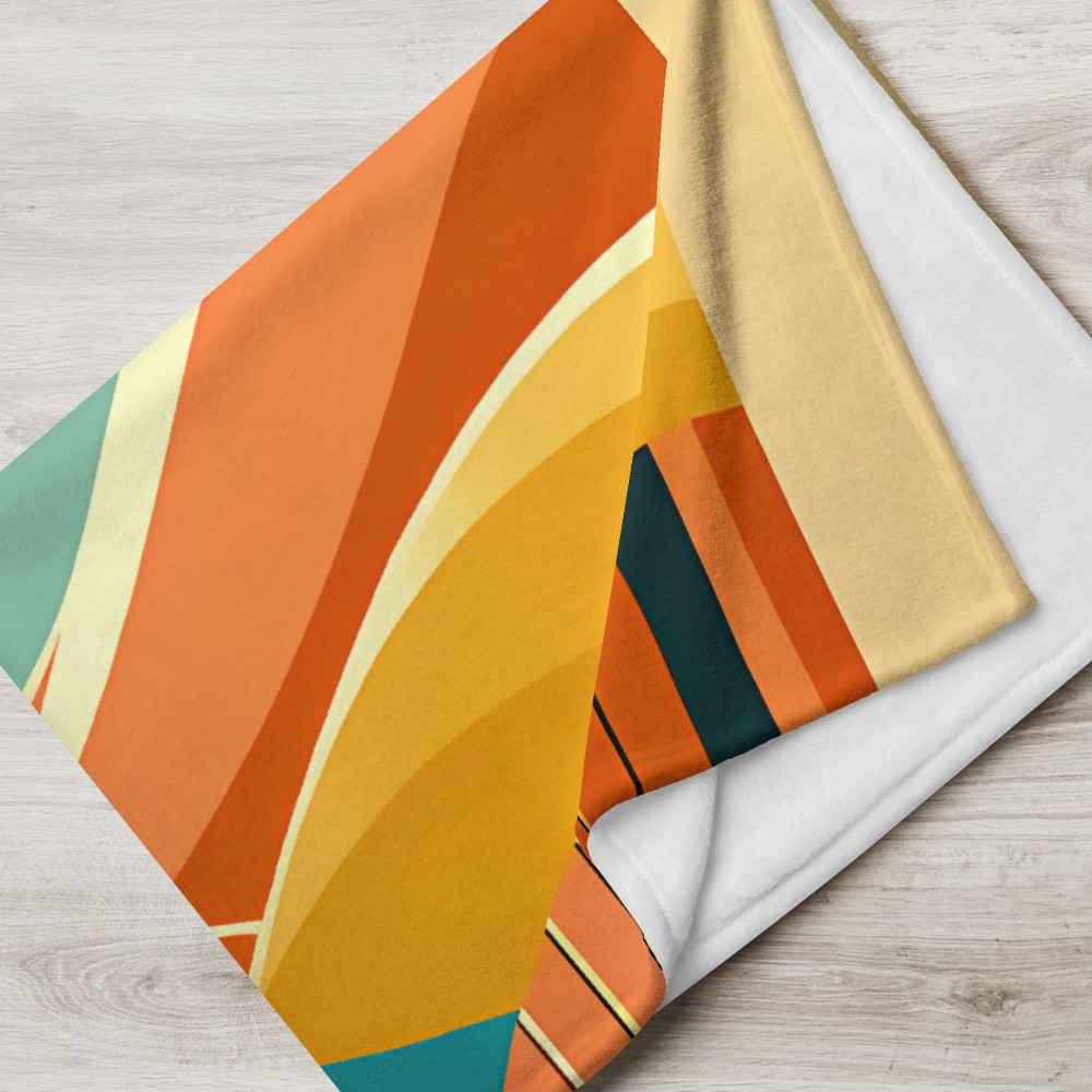 Geometric Sun and Moon Over Abstract Desert