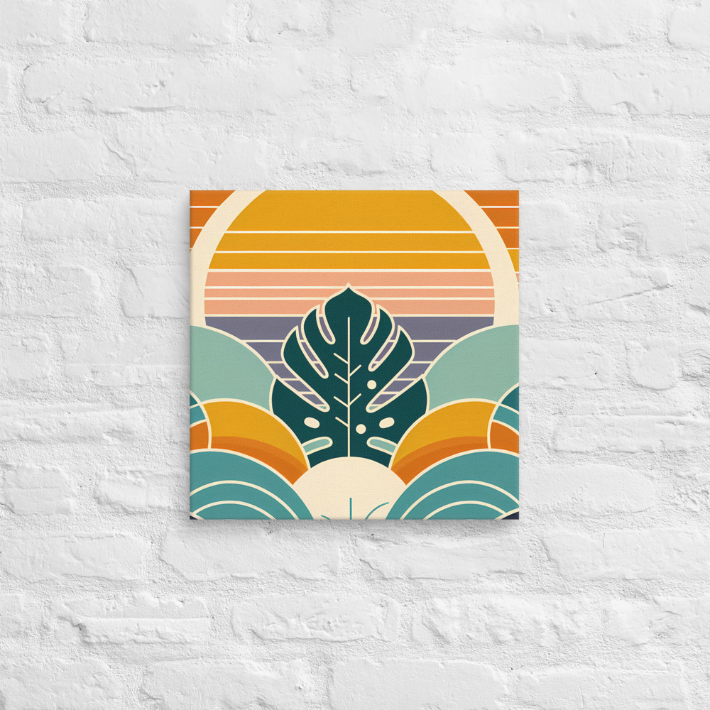 Geometric Monstera Sunset