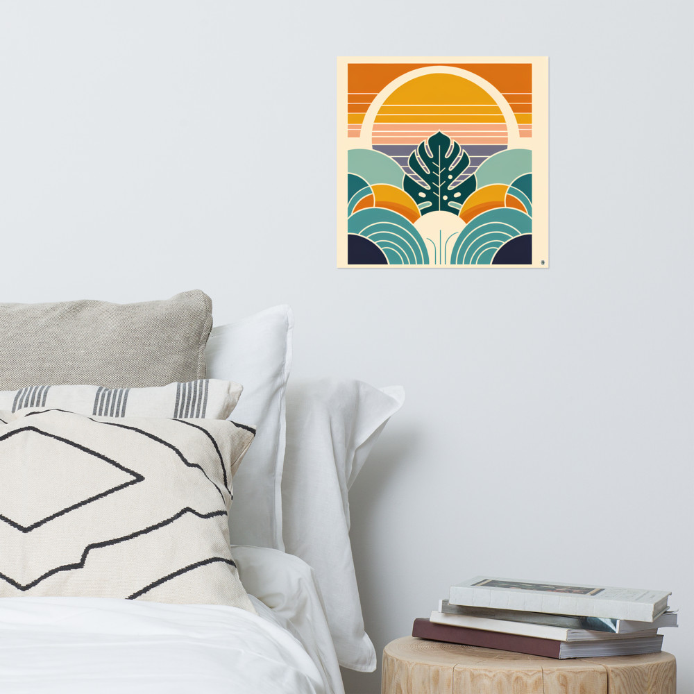 Geometric Monstera Sunset