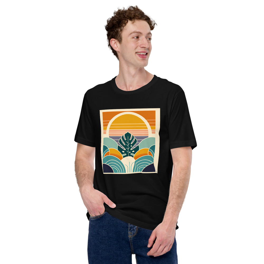 Geometric Monstera Sunset