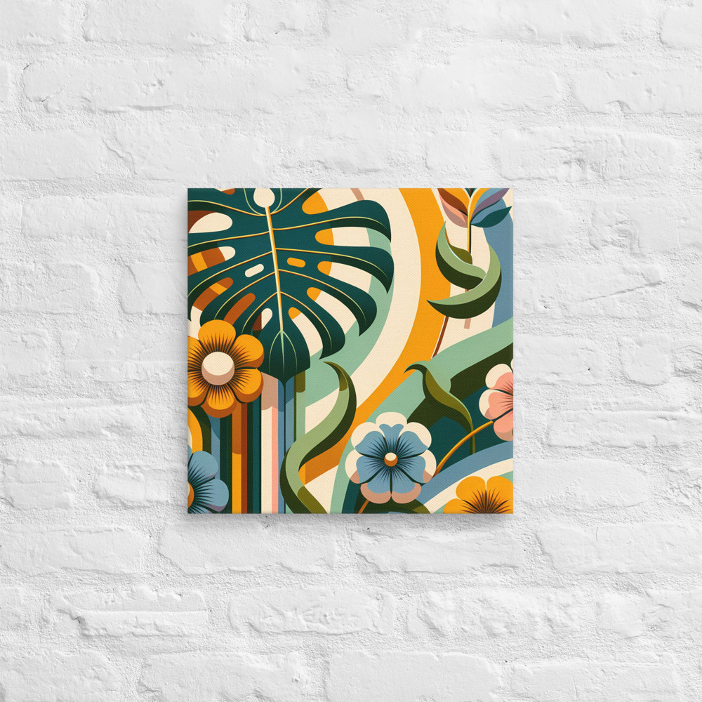 Abstract Botanical Leaves and Flowers