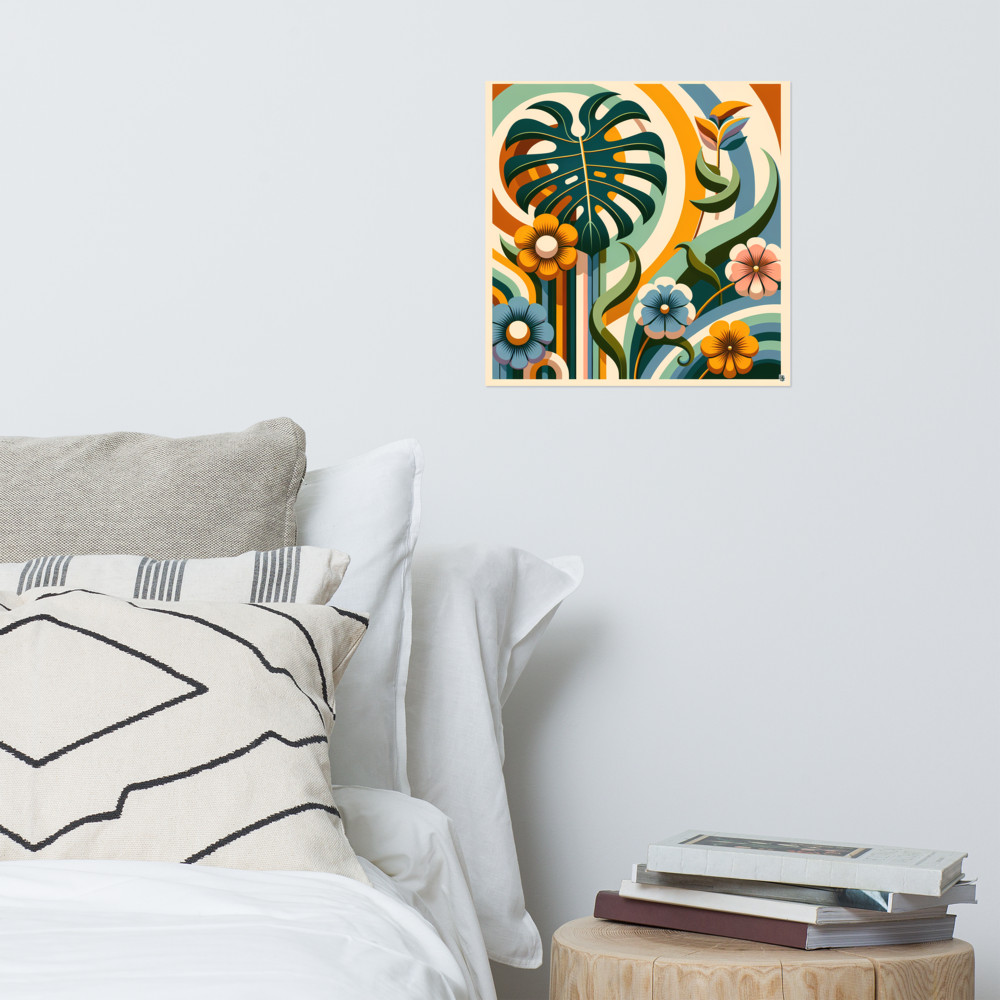 Abstract Botanical Leaves and Flowers