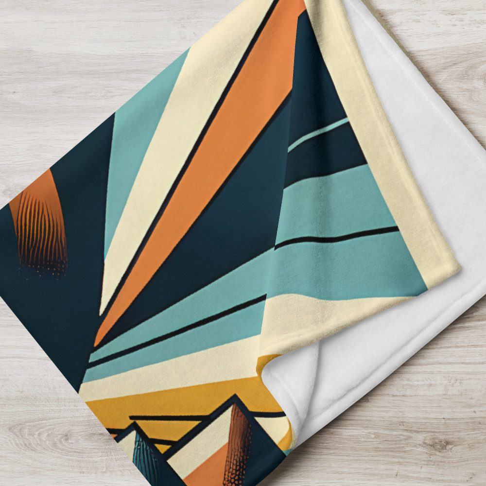 Raised Fist with Retro Geometric Sunburst