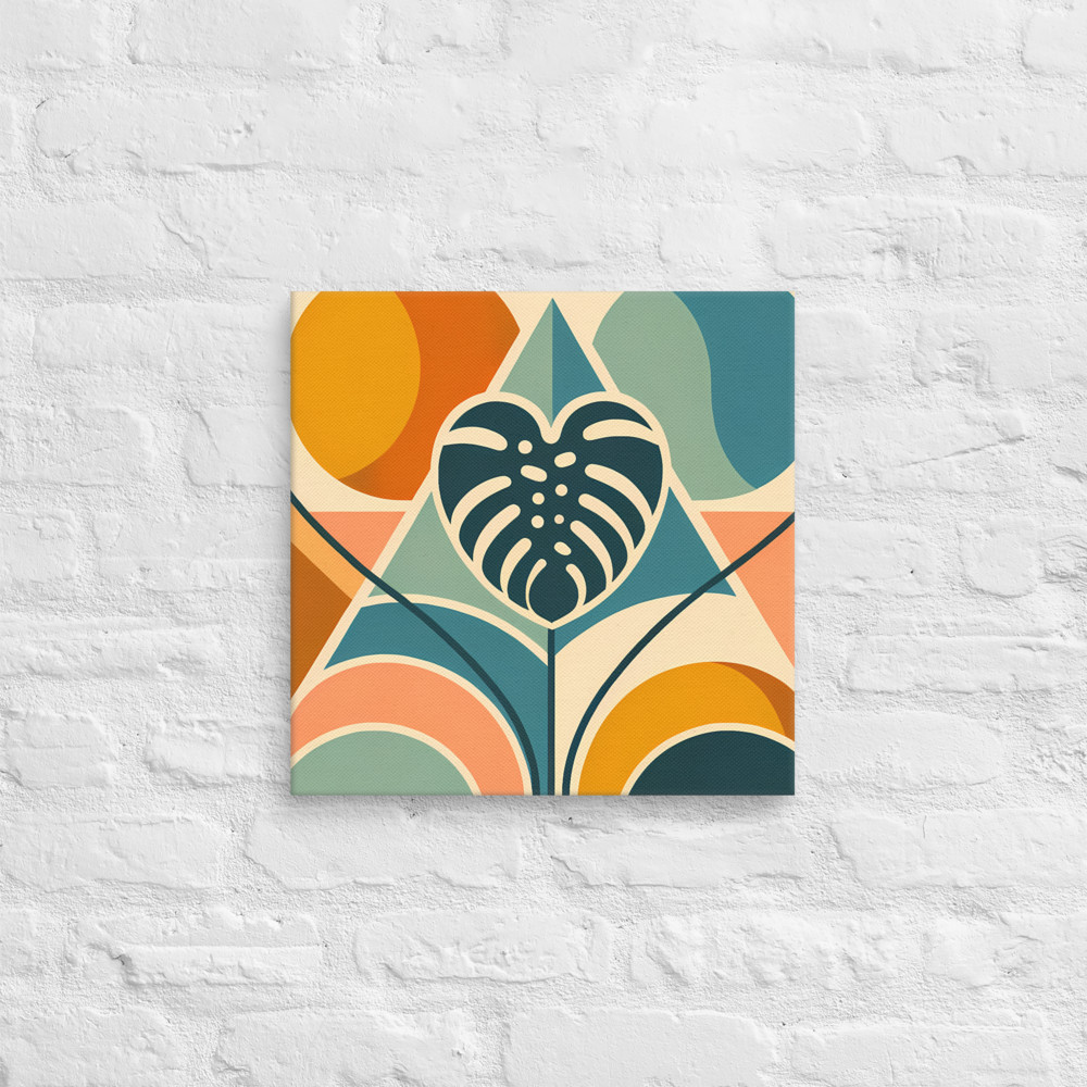 Geometric Monstera Leaf with Bold Botanical Shapes