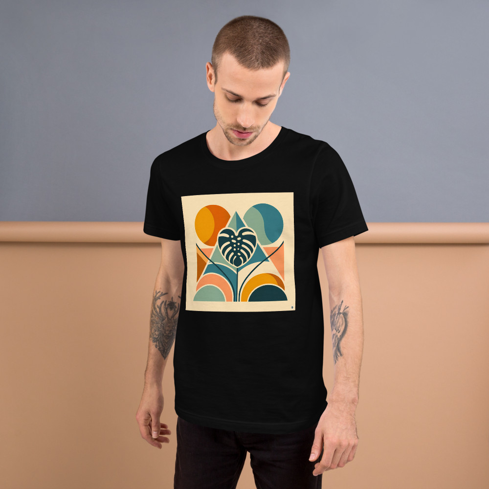 Geometric Monstera Leaf with Bold Botanical Shapes
