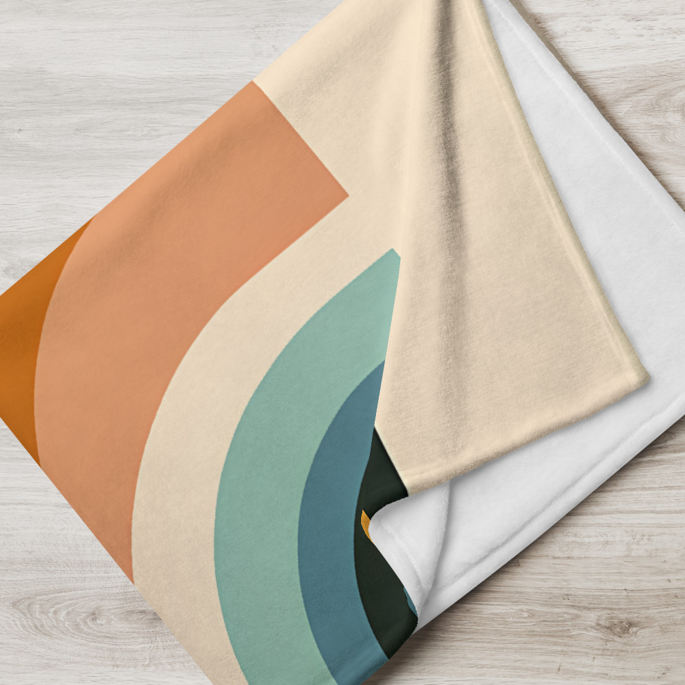 Abstract Botanical Leaves with Arches and Moon