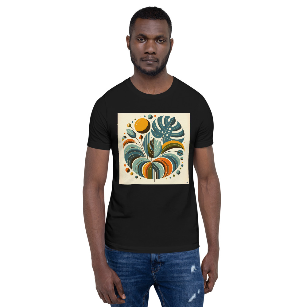 Stylised Botanical Leaves in Teal and Orange