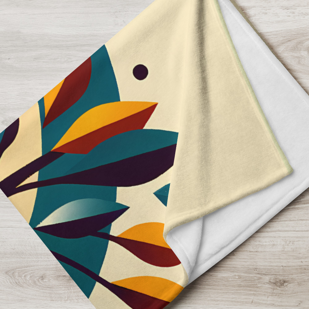 Geometric Owl with Moon and Autumn Leaves