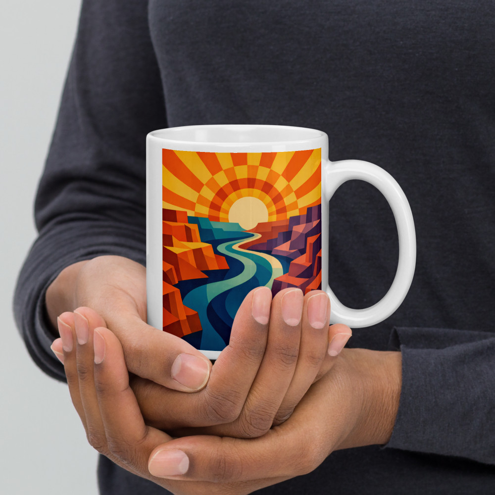 Geometric Canyon River Sunset