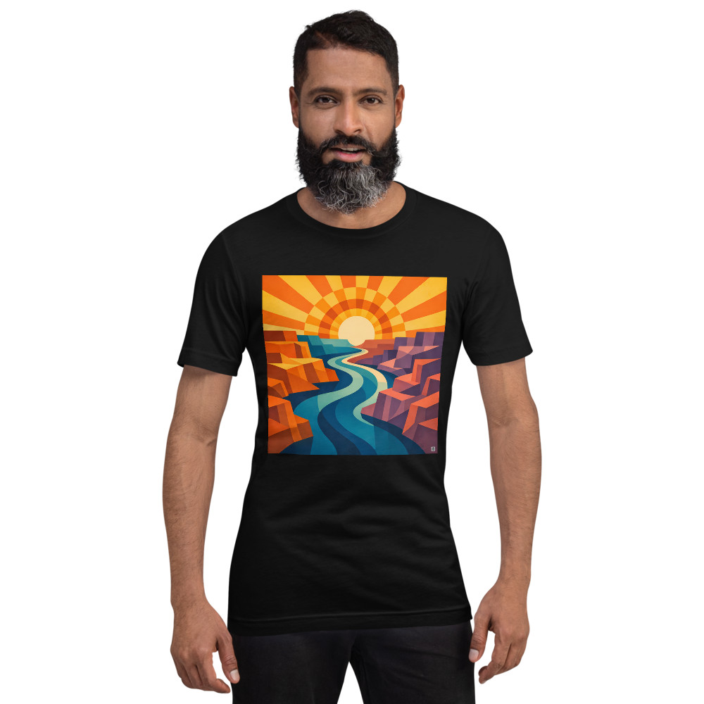 Geometric Canyon River Sunset