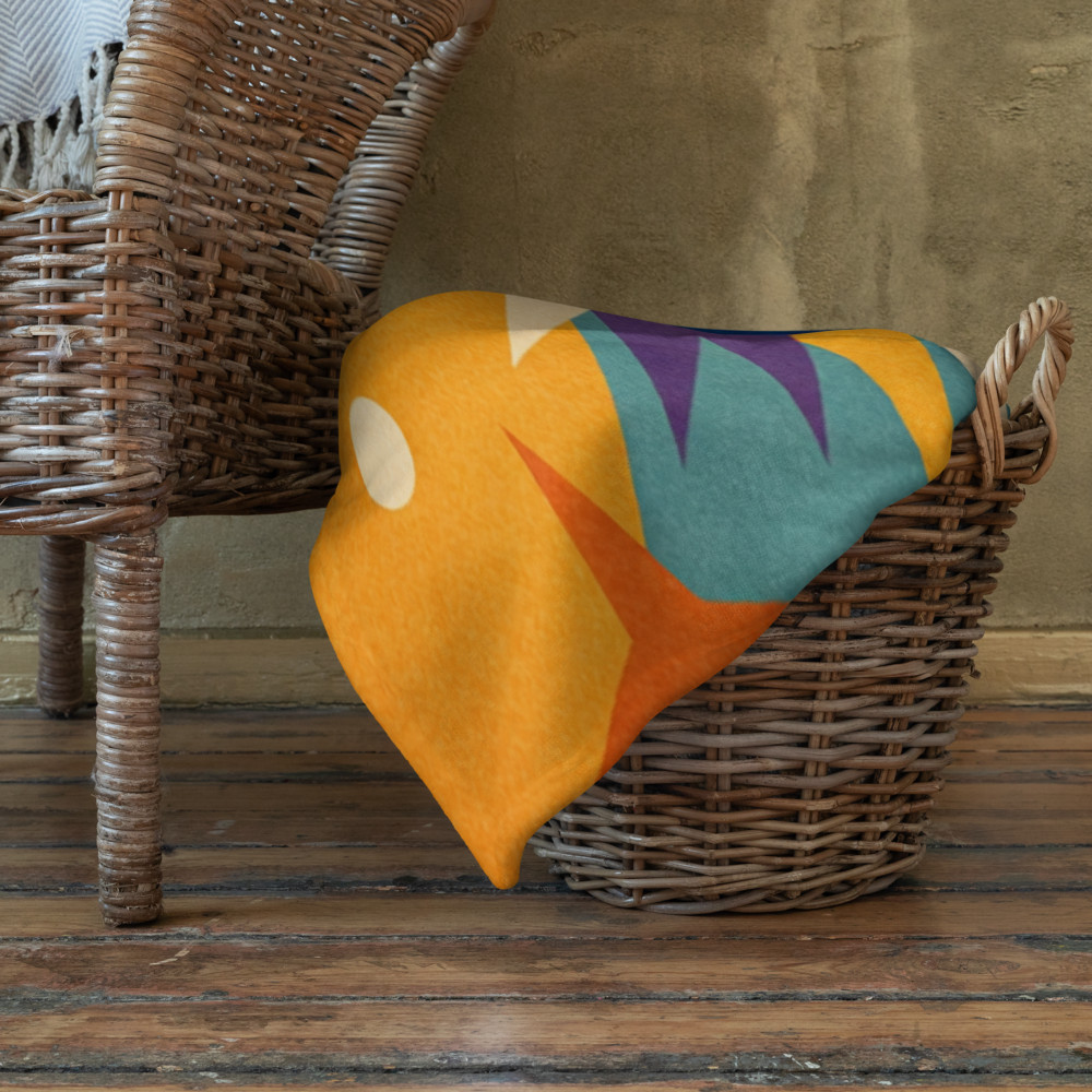 Geometric Crescent Moon with Colourful Starburst