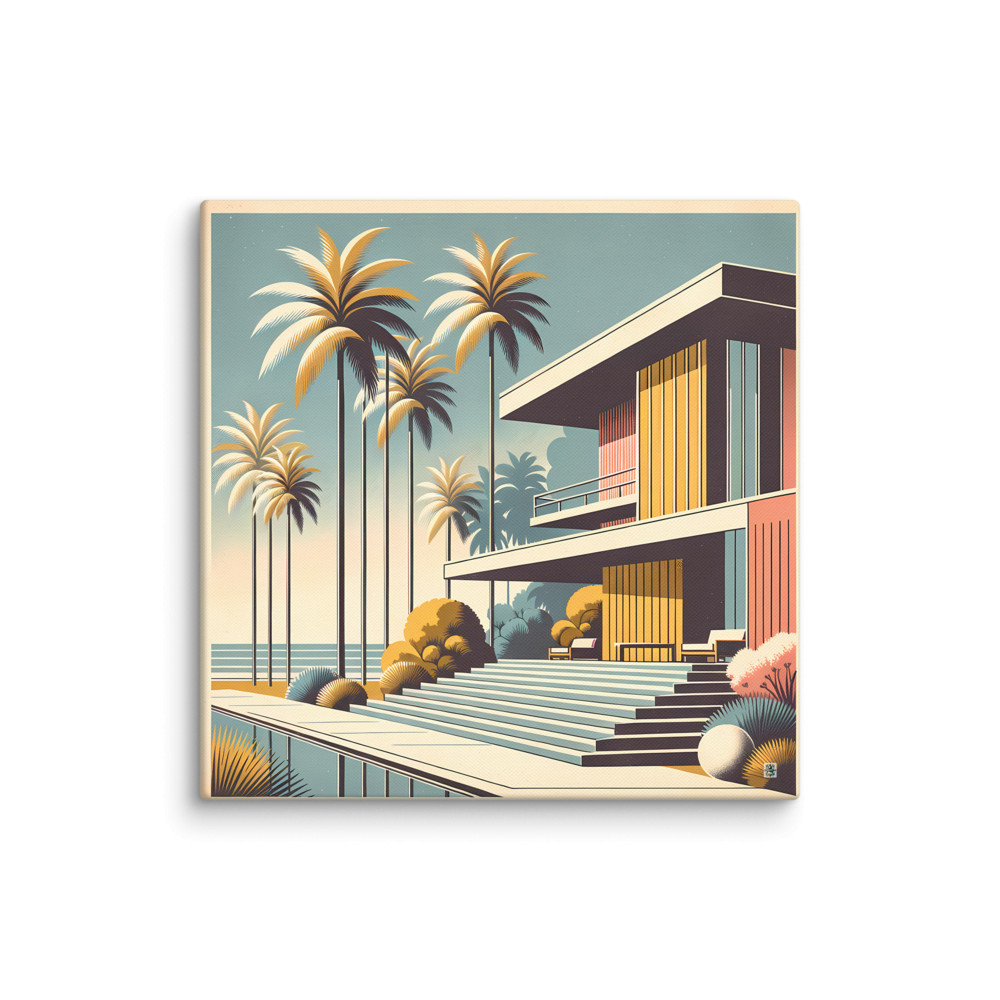 Mid Century Modern Palm House by the Sea