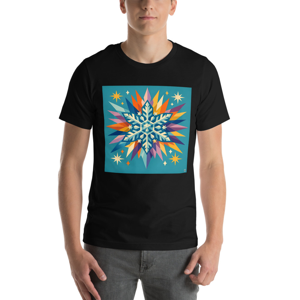 Colourful Geometric Snowflake with Starbursts