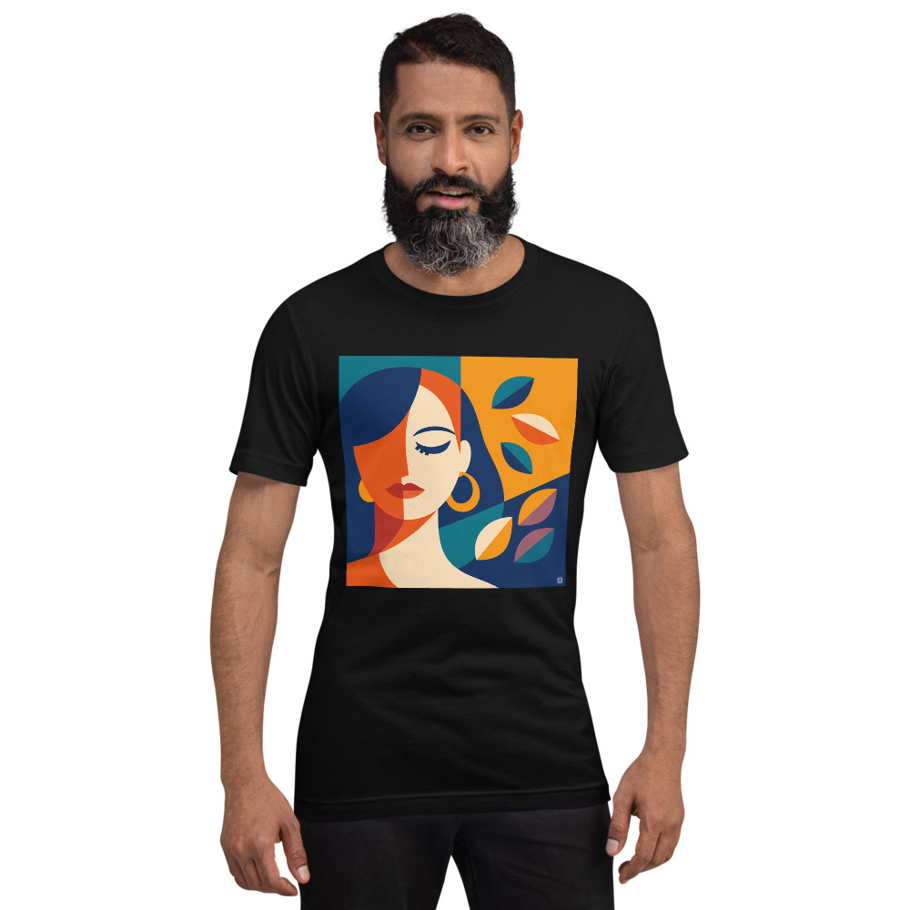 Cubist Inspired Woman with Autumn Leaves