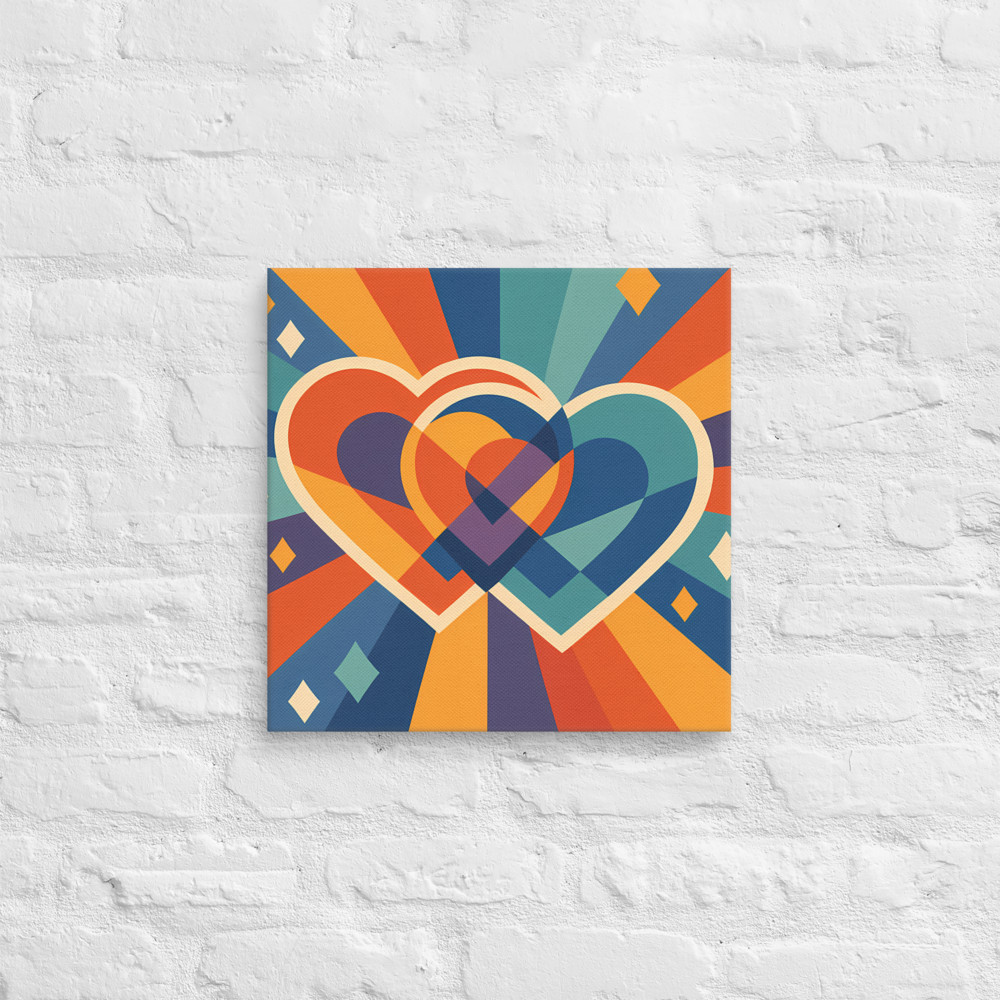 Overlapping Geometric Hearts with Colour Rays