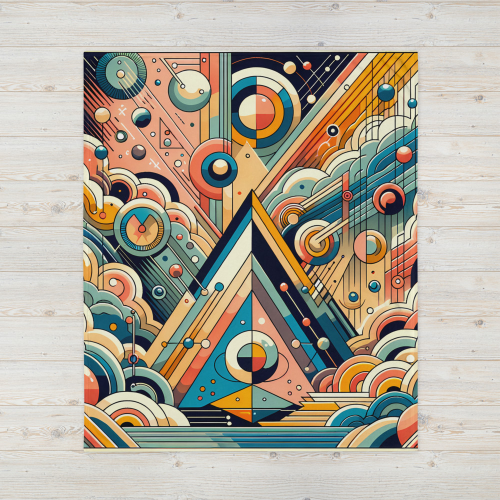 Geometric Abstract Pyramid with Vibrant Circles