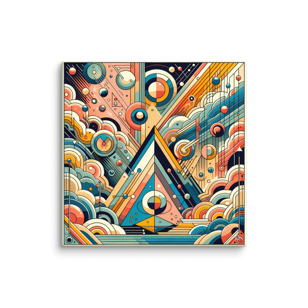 Geometric Abstract Pyramid with Vibrant Circles