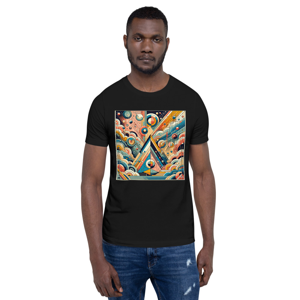 Geometric Abstract Pyramid with Vibrant Circles