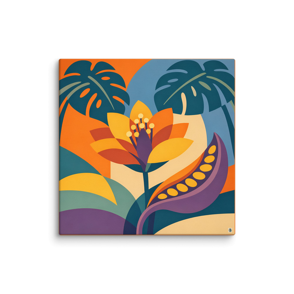 Bold Tropical Flower and Leaf Shapes — Canvas Print