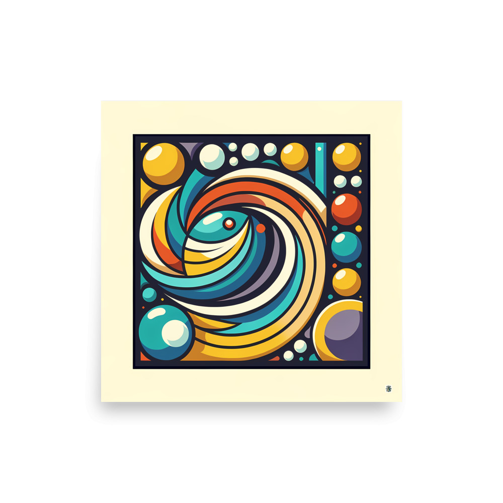 Vibrant Geometric Abstract Circles Design — Art Print