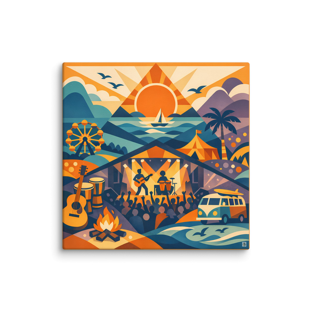 Geometric Music Festival by the Sea — Canvas Print