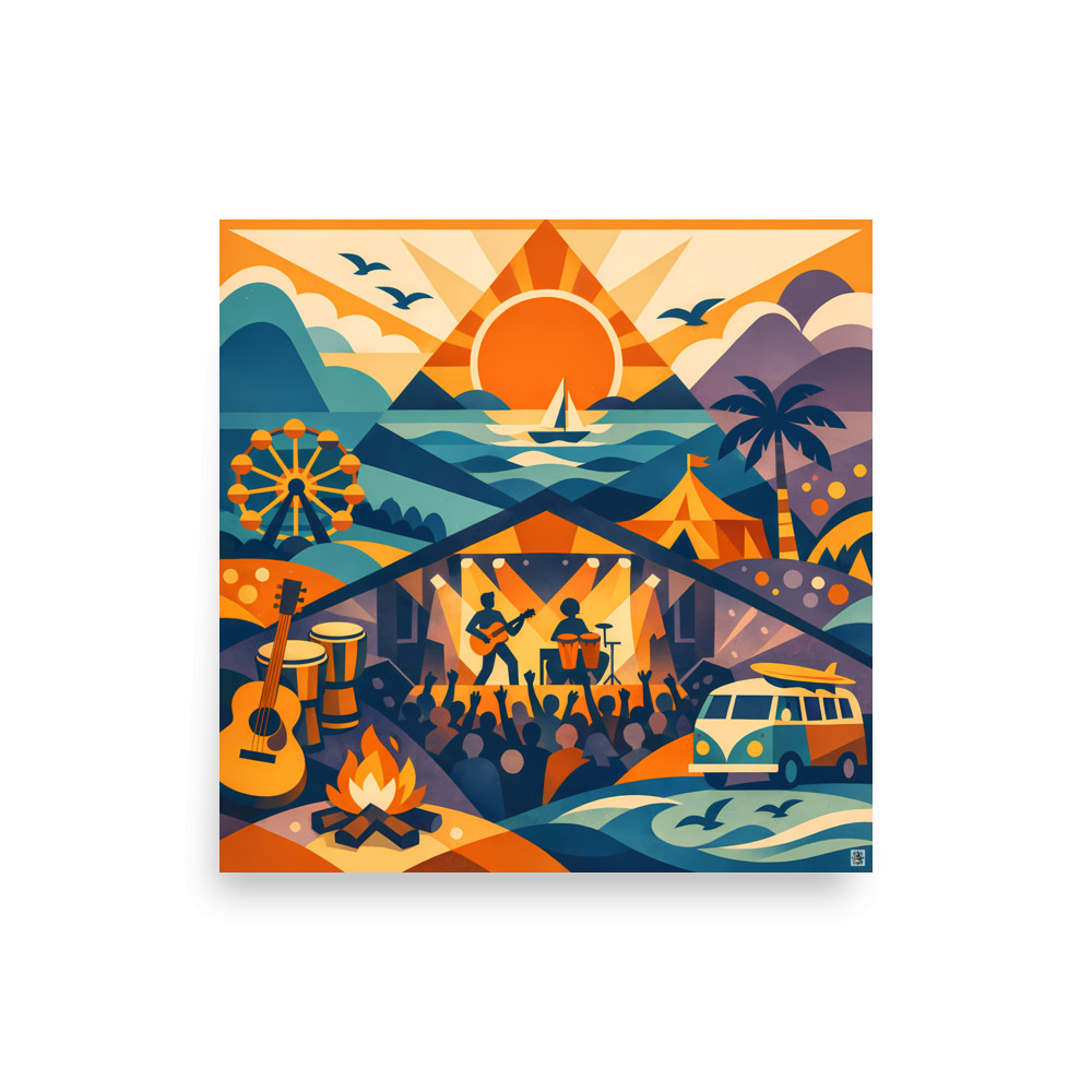 Geometric Music Festival by the Sea — Art Print