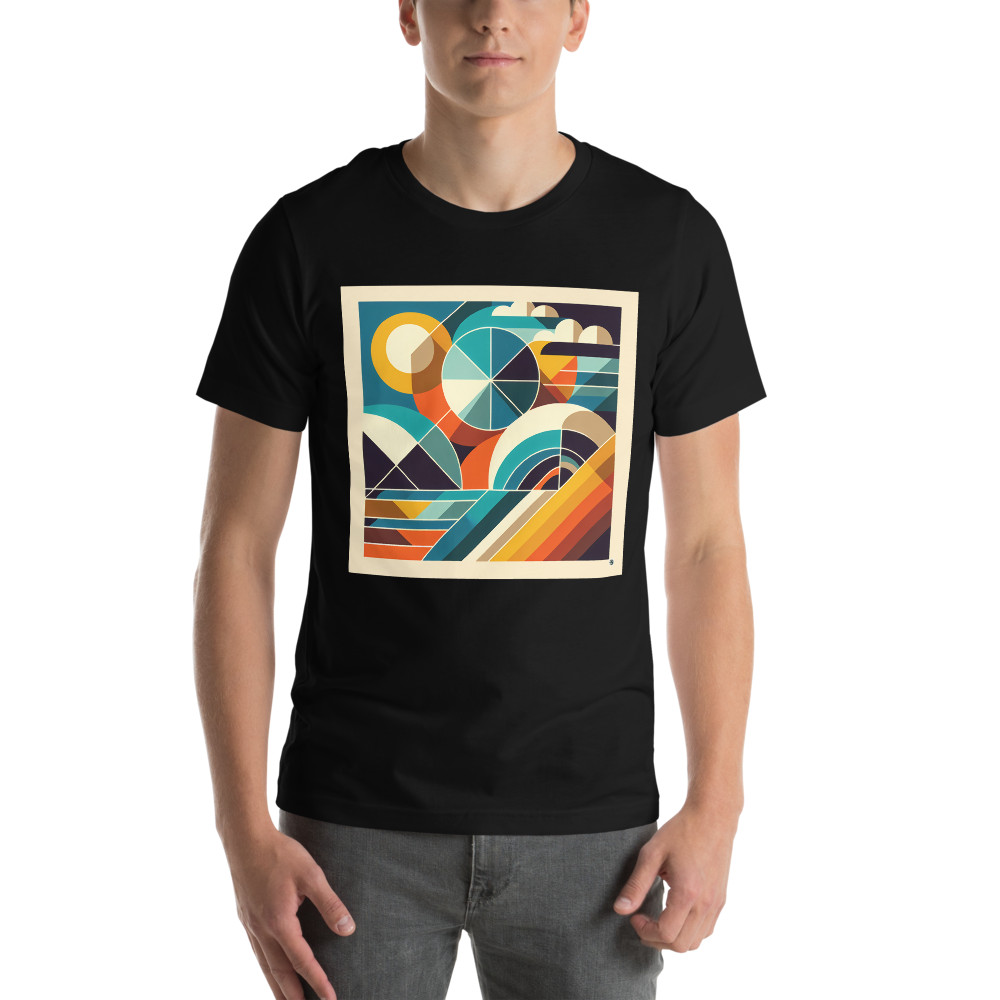 Retro Geometric Abstract with Teal and Orange