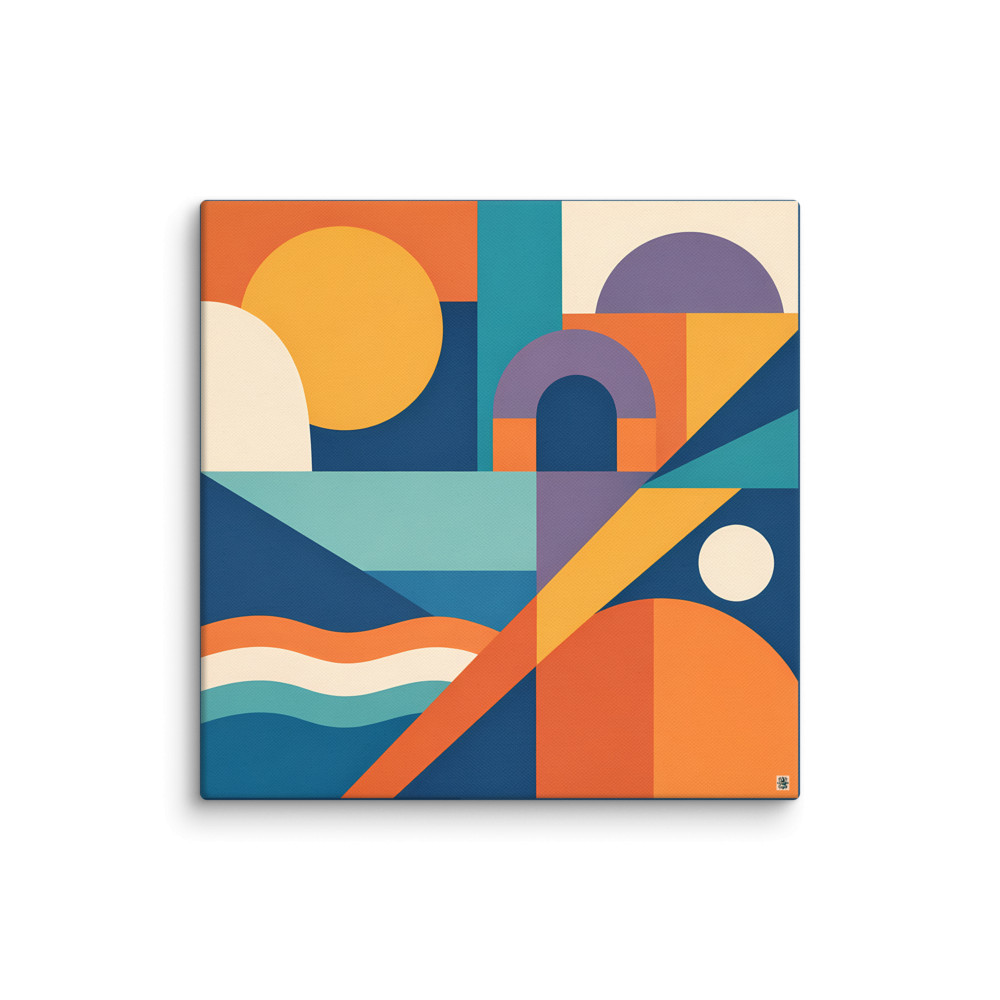 Colourful Geometric Landscape Pattern — Canvas Print