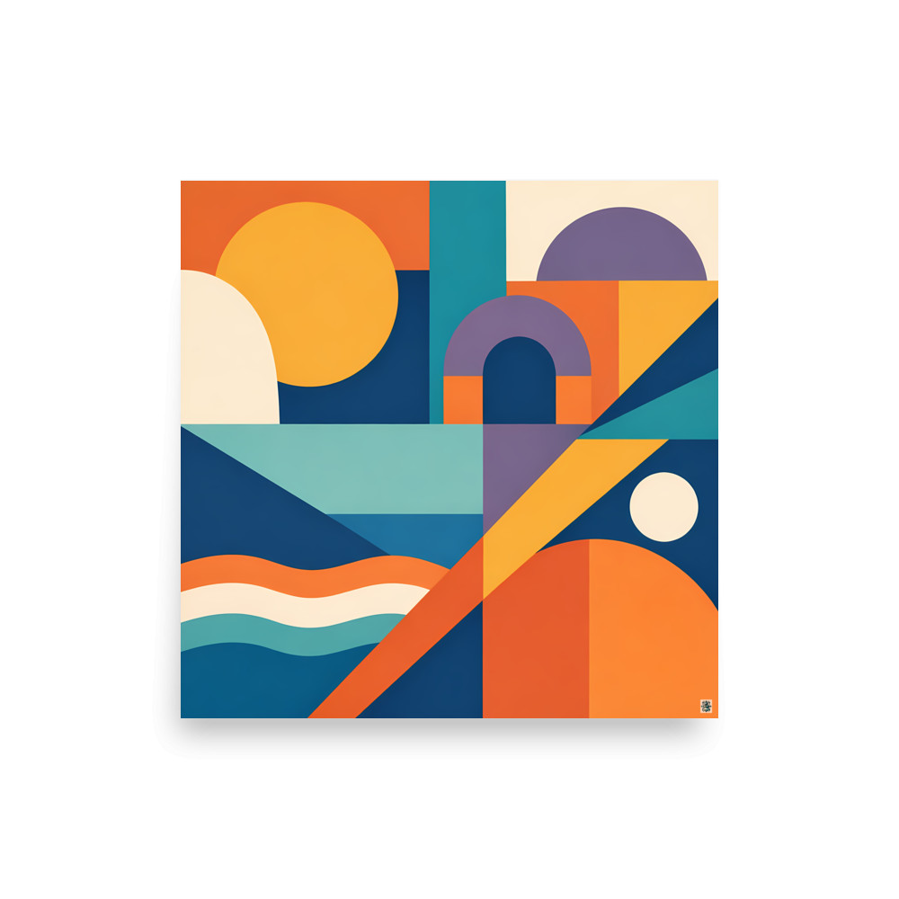 Colourful Geometric Landscape Pattern — Art Print