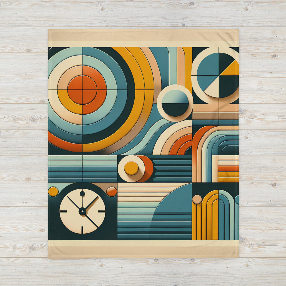 Geometric Retro Circles and Lines Artwork