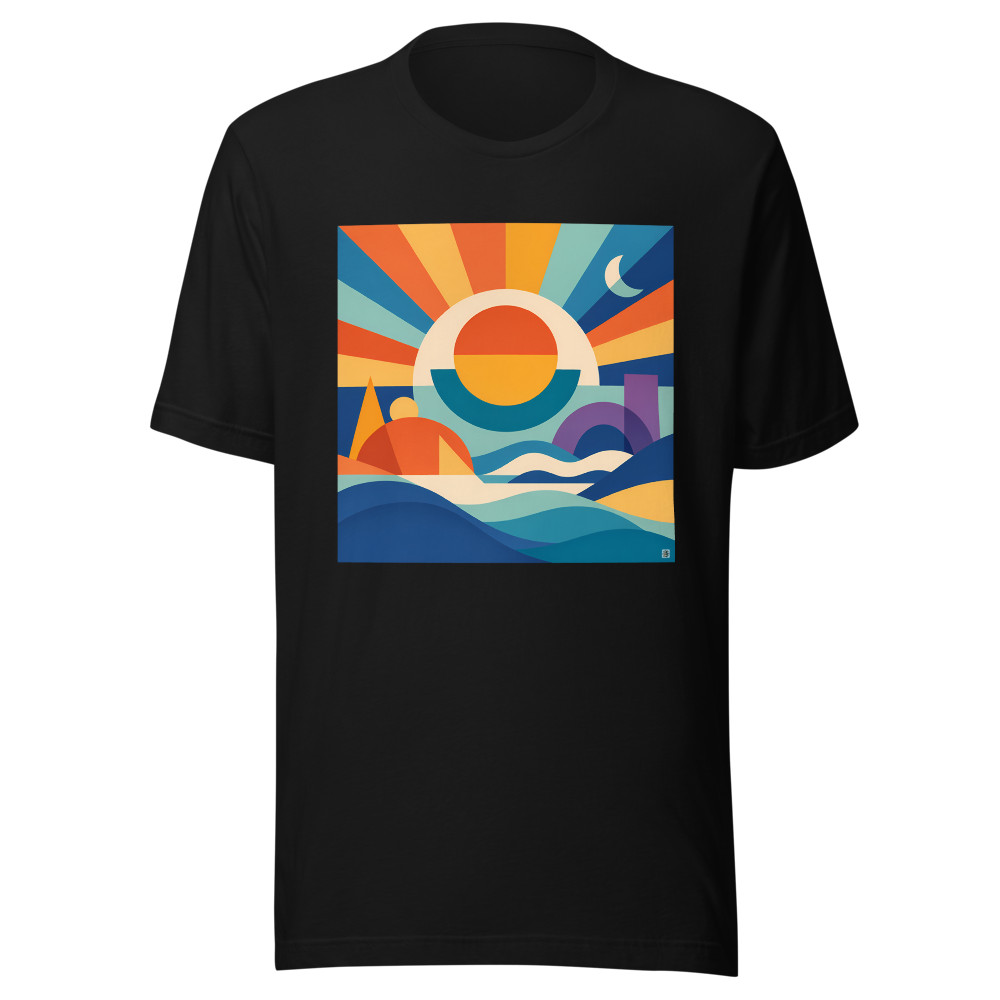 Geometric Sun and Moon Festival Landscape