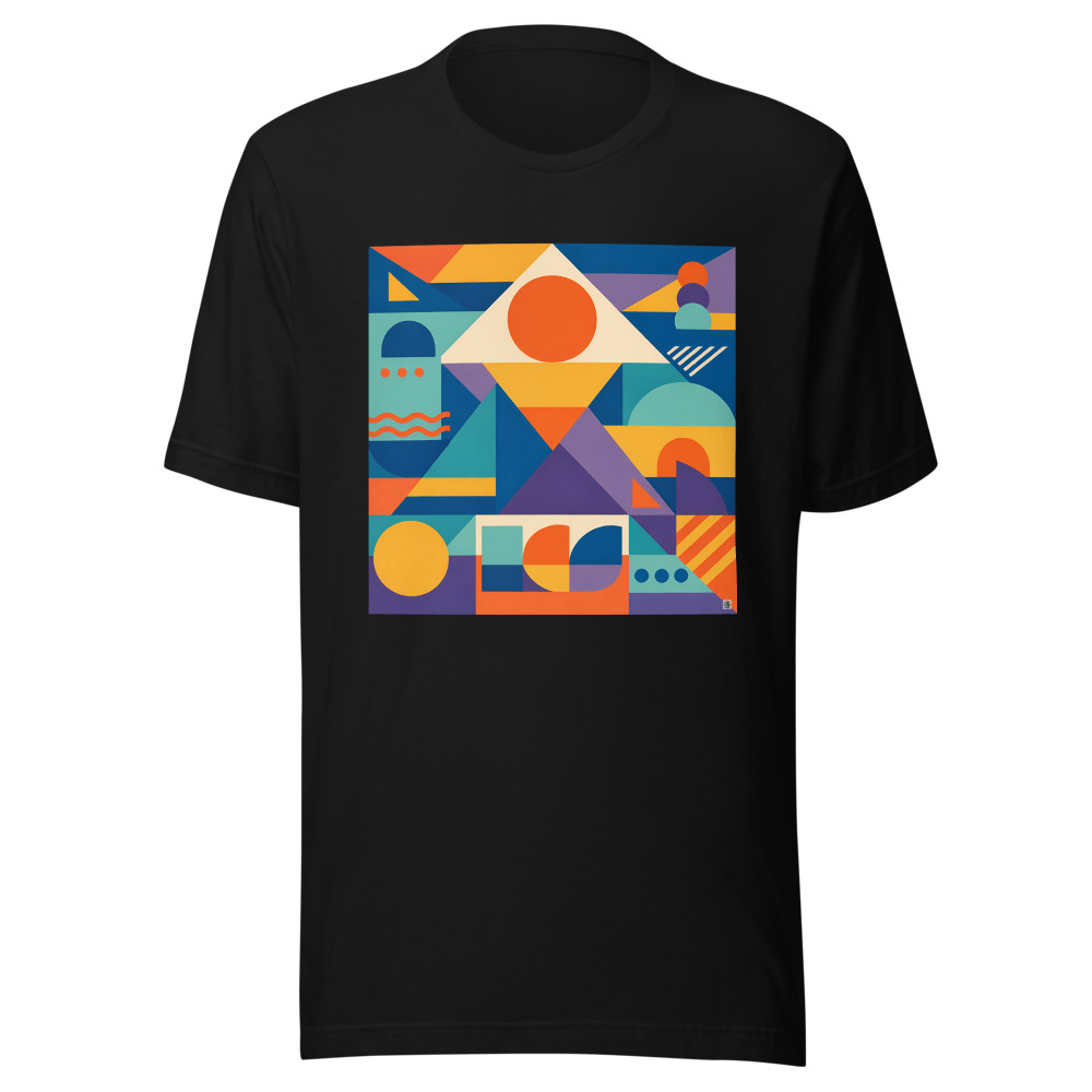 Colourful Memphis Geometric Shape Collage