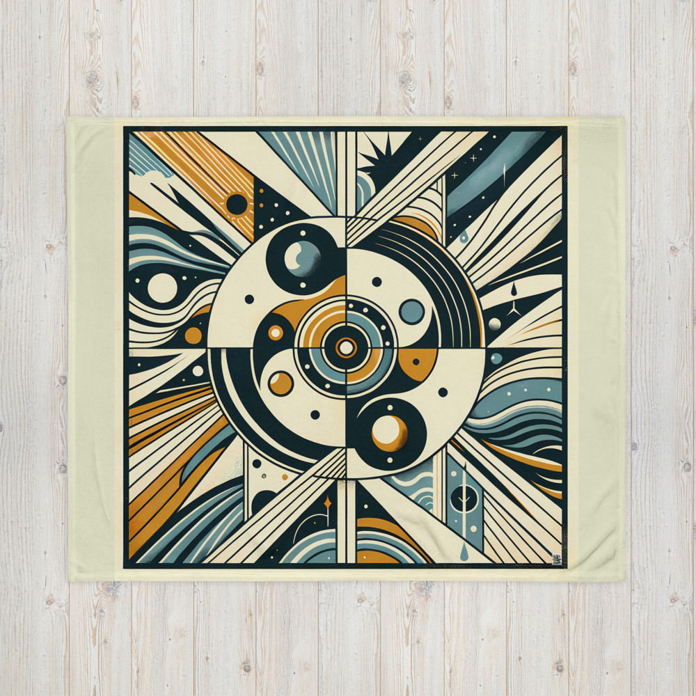 Retro Geometric Cosmic Abstract Art