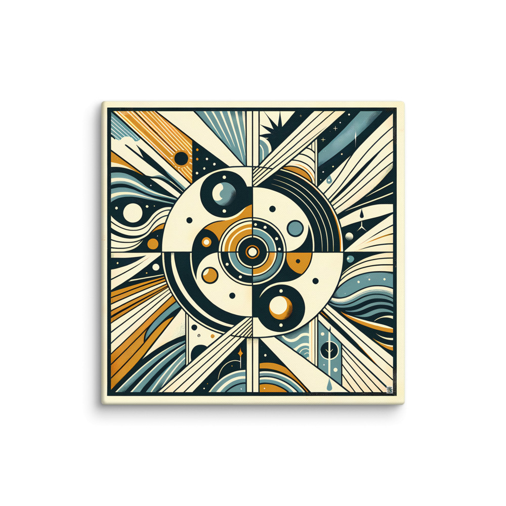 Retro Geometric Cosmic Abstract Art